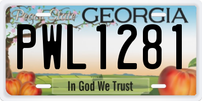 GA license plate PWL1281