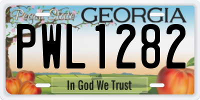 GA license plate PWL1282