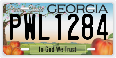 GA license plate PWL1284