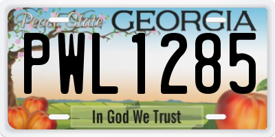 GA license plate PWL1285