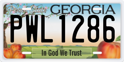 GA license plate PWL1286