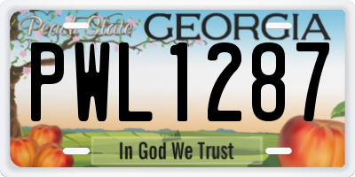 GA license plate PWL1287