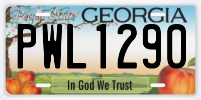 GA license plate PWL1290