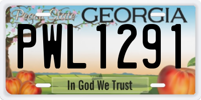 GA license plate PWL1291