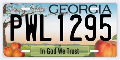 GA license plate PWL1295