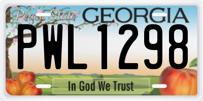 GA license plate PWL1298