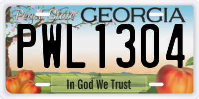 GA license plate PWL1304