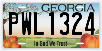 GA license plate PWL1324