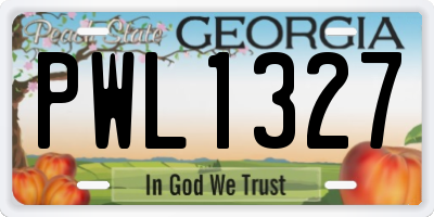 GA license plate PWL1327