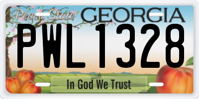 GA license plate PWL1328