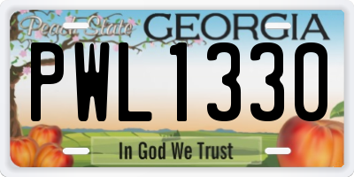 GA license plate PWL1330