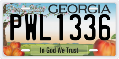 GA license plate PWL1336