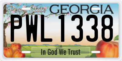 GA license plate PWL1338