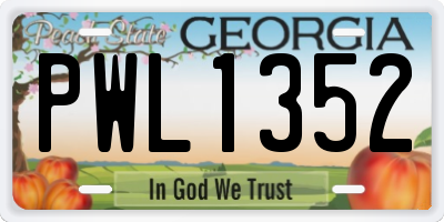 GA license plate PWL1352