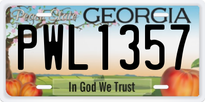 GA license plate PWL1357