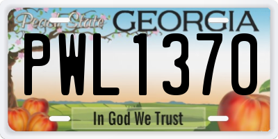 GA license plate PWL1370