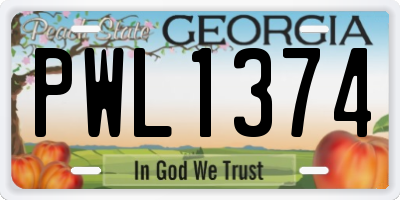 GA license plate PWL1374