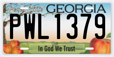 GA license plate PWL1379
