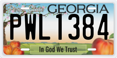 GA license plate PWL1384