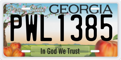 GA license plate PWL1385
