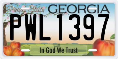 GA license plate PWL1397