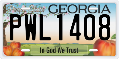 GA license plate PWL1408
