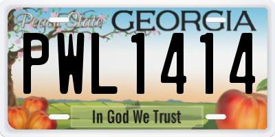 GA license plate PWL1414