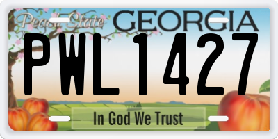 GA license plate PWL1427