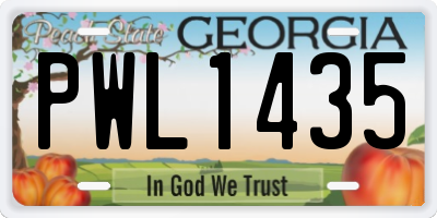 GA license plate PWL1435