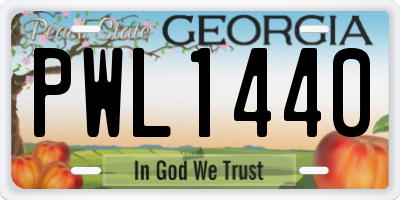 GA license plate PWL1440