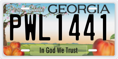 GA license plate PWL1441