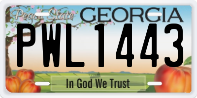 GA license plate PWL1443