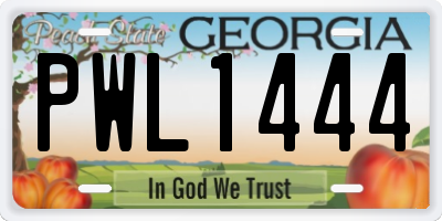 GA license plate PWL1444