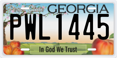 GA license plate PWL1445