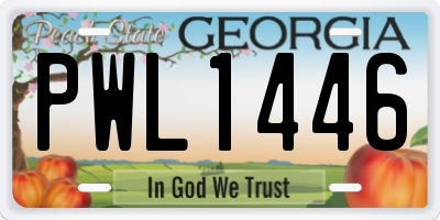 GA license plate PWL1446