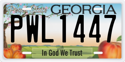 GA license plate PWL1447