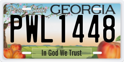 GA license plate PWL1448
