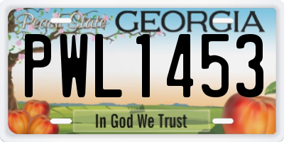 GA license plate PWL1453