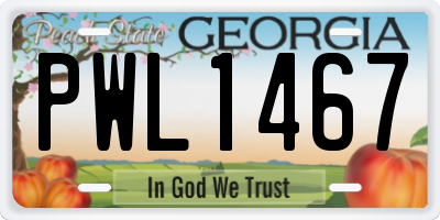 GA license plate PWL1467