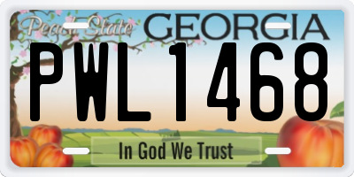 GA license plate PWL1468