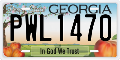 GA license plate PWL1470