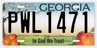 GA license plate PWL1471