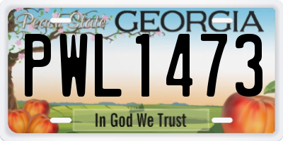 GA license plate PWL1473