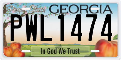 GA license plate PWL1474