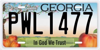 GA license plate PWL1477