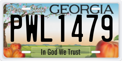 GA license plate PWL1479