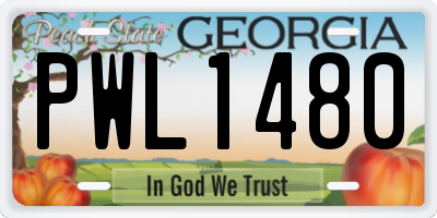 GA license plate PWL1480