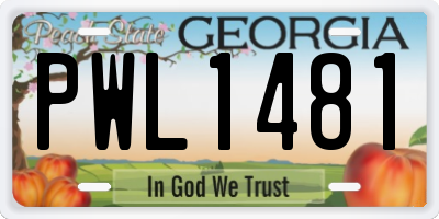 GA license plate PWL1481