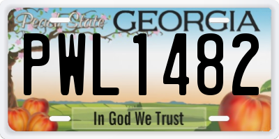 GA license plate PWL1482