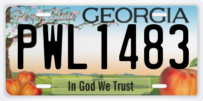 GA license plate PWL1483